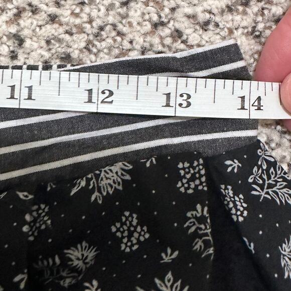 Super Hakka Japan Women's Bermuda Shorts Wide Leg Boho Floral Striped Eyelet, 6 - Picture 3 of 9